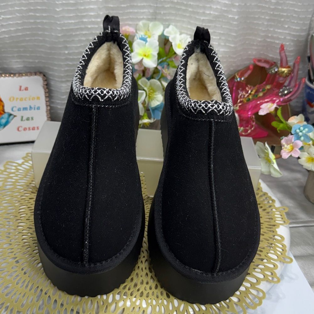 (Z3) New women's platform Clog, short mini boots with fleece lining, Sz 41/9 US - Picture 3 of 10